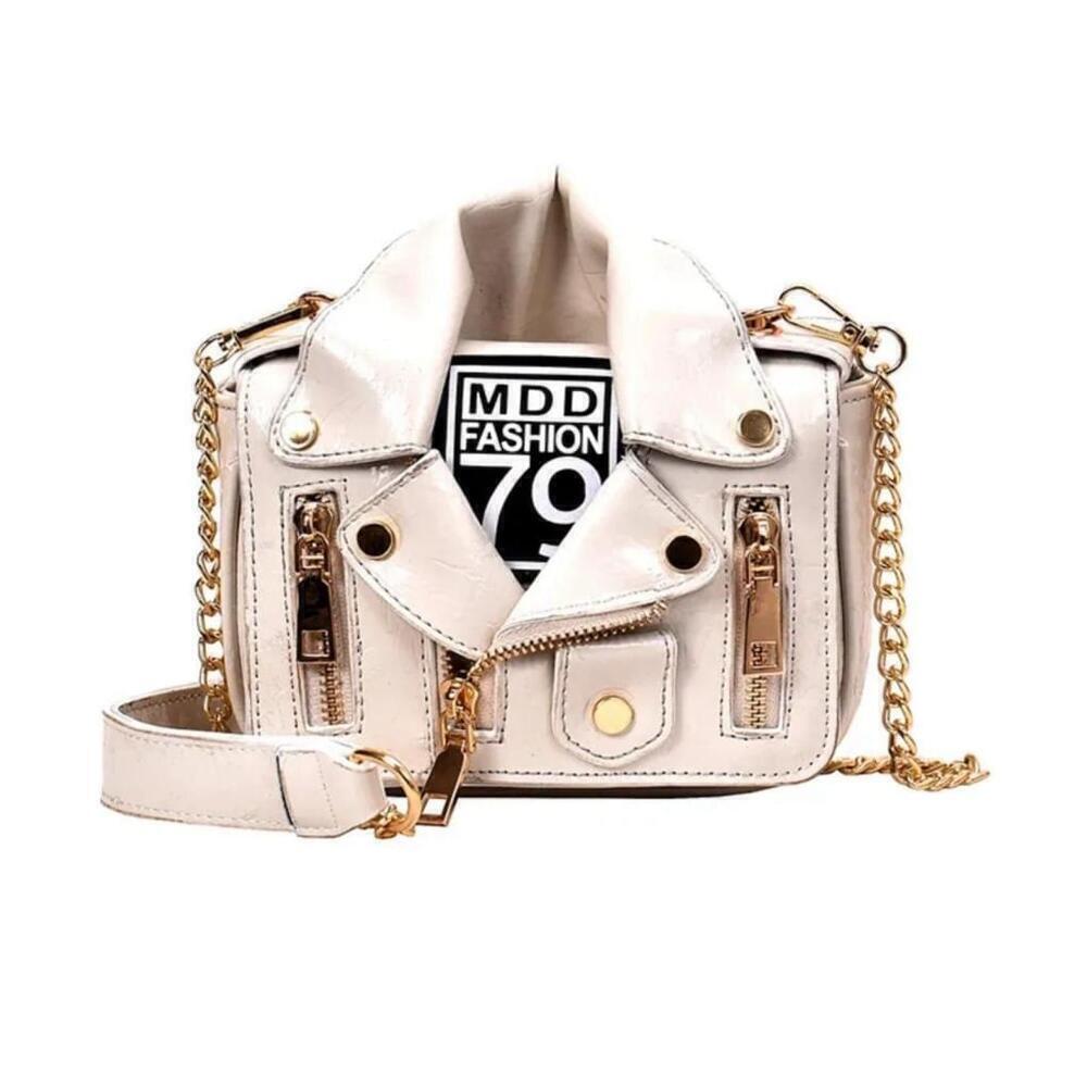 Mini Sized Jacket Shaped Handbag In White
